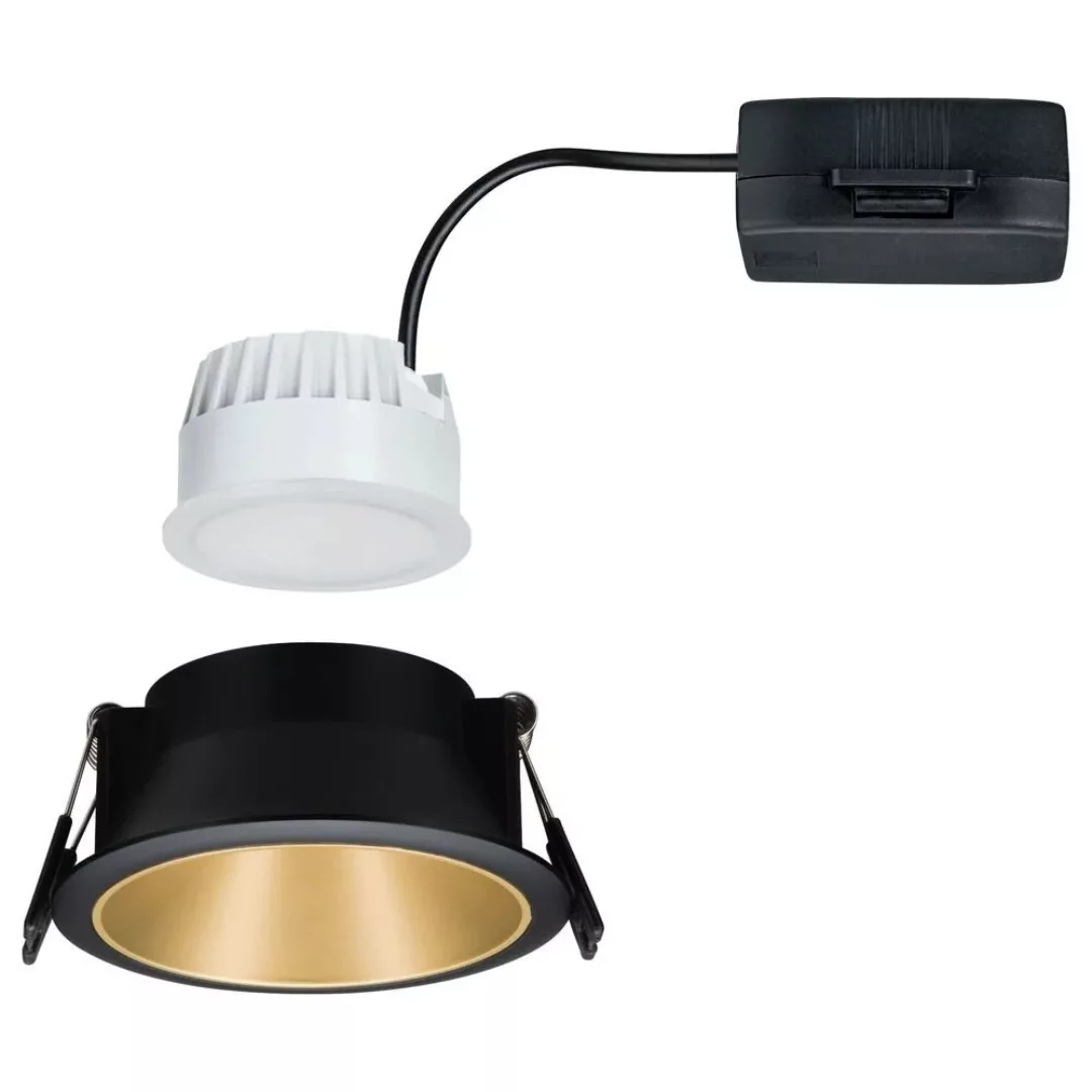 LED Deckeneinbaustrahler Coin 6,5W 460lm IP44 1-er Set in Schwarz und Gold- günstig online kaufen