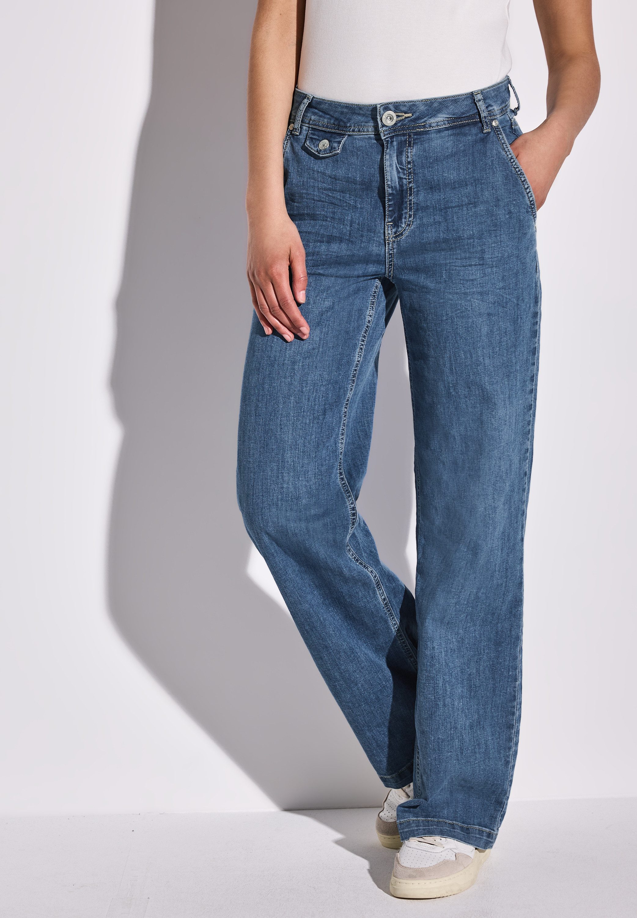 STREET ONE Loose-fit-Jeans, High Waist günstig online kaufen