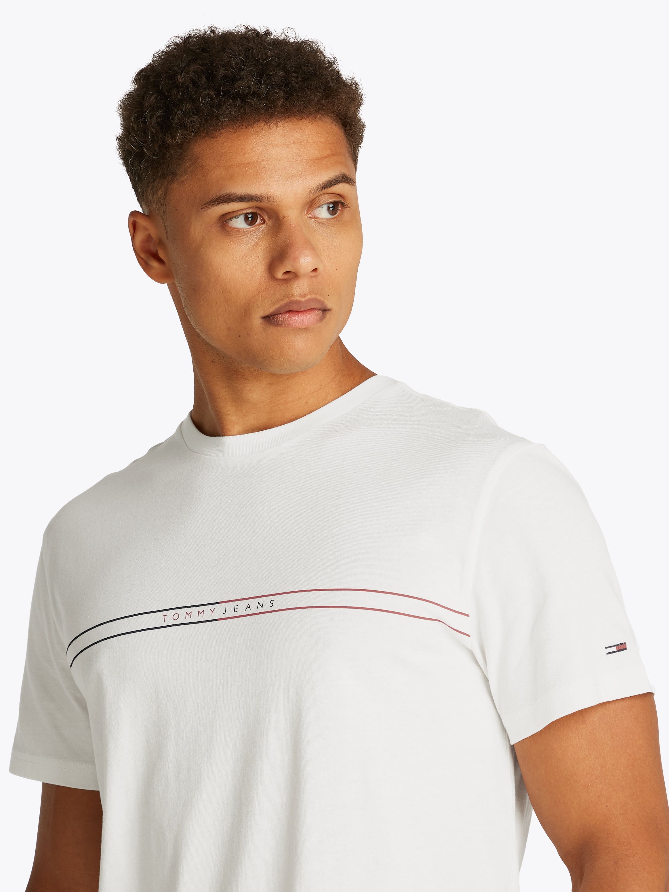 Tommy Jeans Kurzarmshirt "TJM SLIM ENTRY GRAPHIC TEE EXT", Mit Rundhalsauss günstig online kaufen