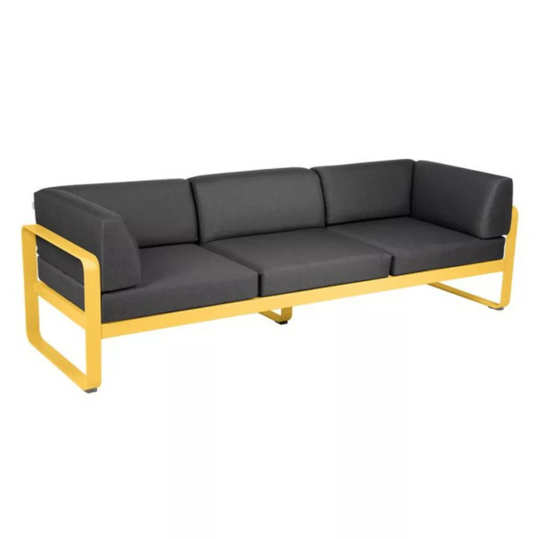 Bellevie 3-Sitzer Club Sofa Outdoor C6 Honig A3 Graphitgrau günstig online kaufen