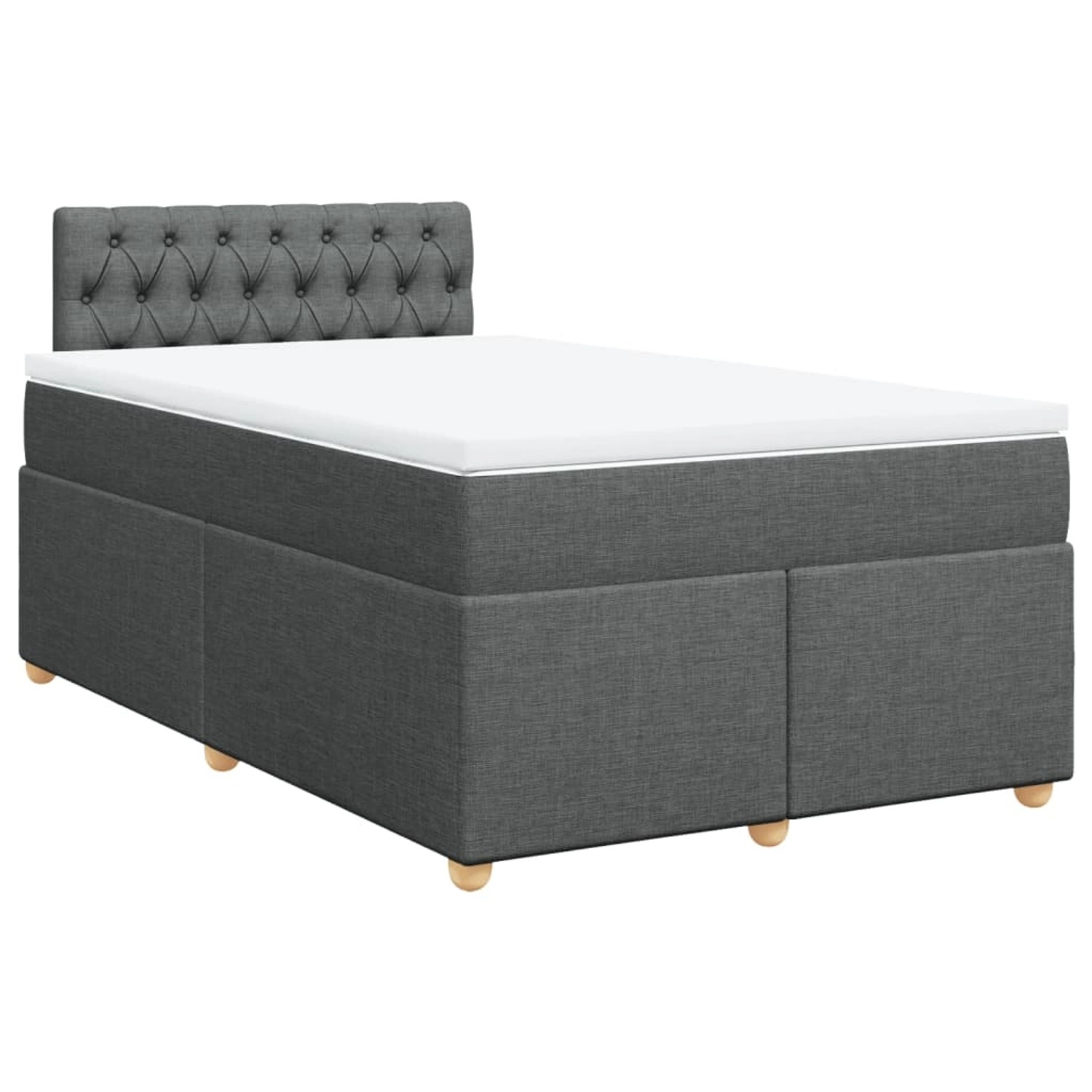 vidaXL Boxspringbett, Boxspringbett mit Matratze Dunkelgrau 120x190 cm Stof günstig online kaufen