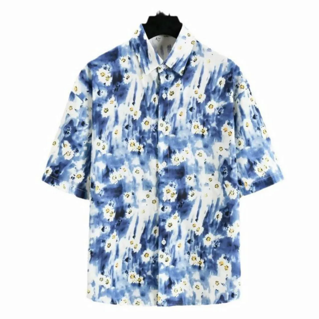 YRIIOMO Kurzarmshirt Sommer Gebrochene Blumen Kurzarm Hemd Männer Locker Fr günstig online kaufen