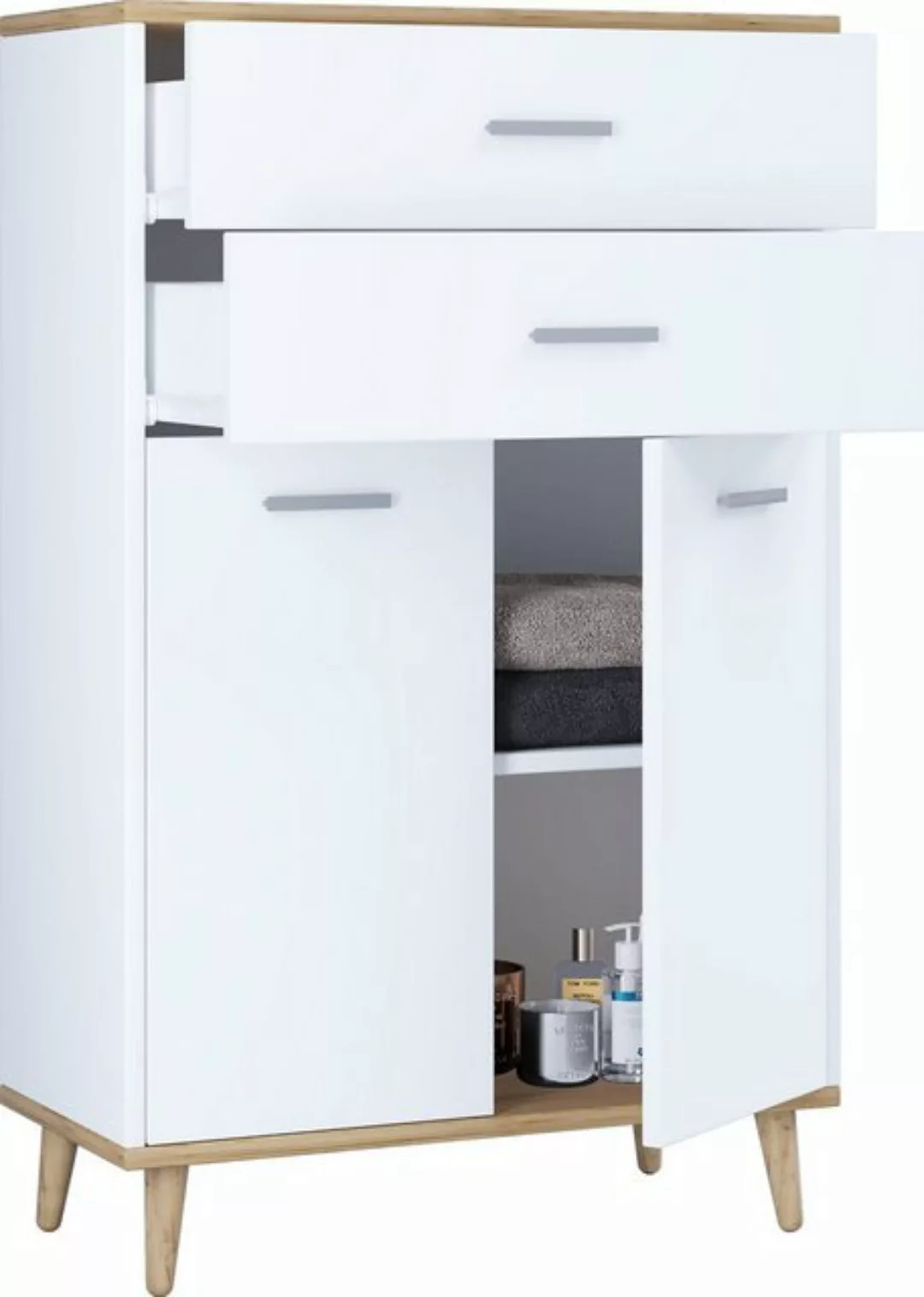 VCM Midischrank Holz Badmöbel Sideboard Kommode Bad Schrank Landos (1-St) günstig online kaufen