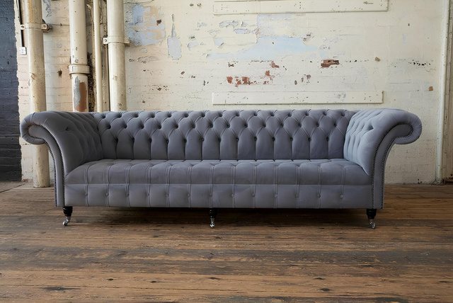 Xlmoebel Sofa Luxus Klassische Textil Chesterfield Couch mit Platz für 4 Pe günstig online kaufen