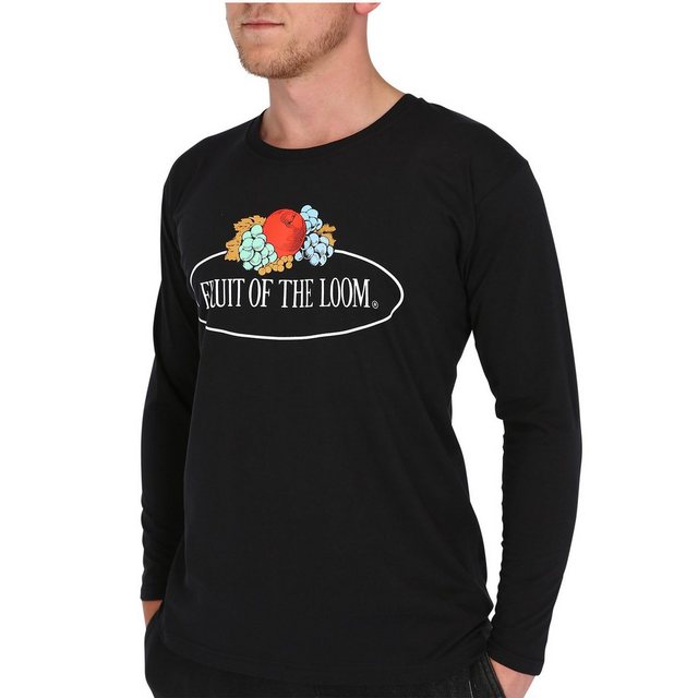 Fruit of the Loom Longsleeve Langarm T-Shirt mit Vintage-Logo günstig online kaufen