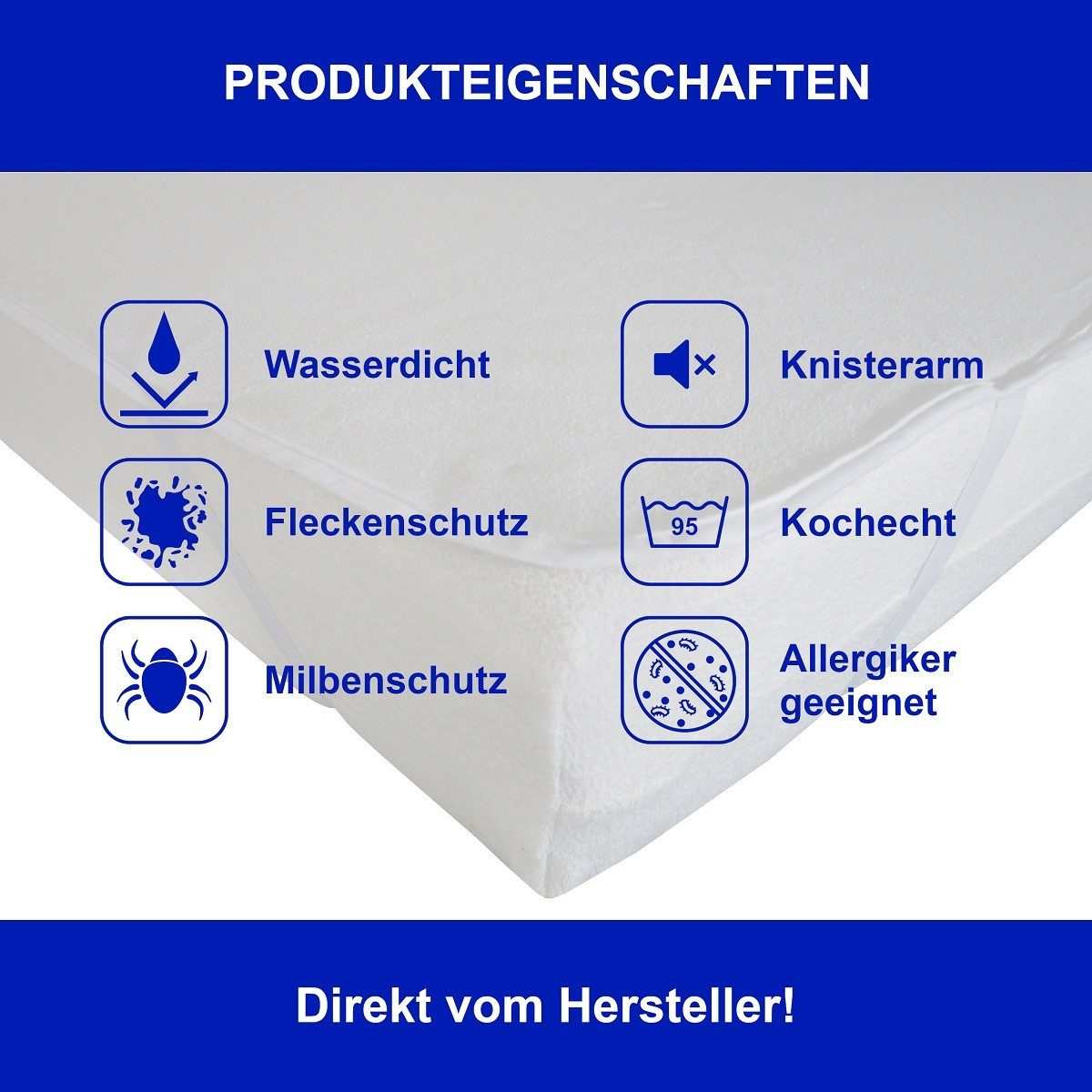 Matratzenauflage Matratzenschutz wasserdicht mit Eckgummi für günstig online kaufen