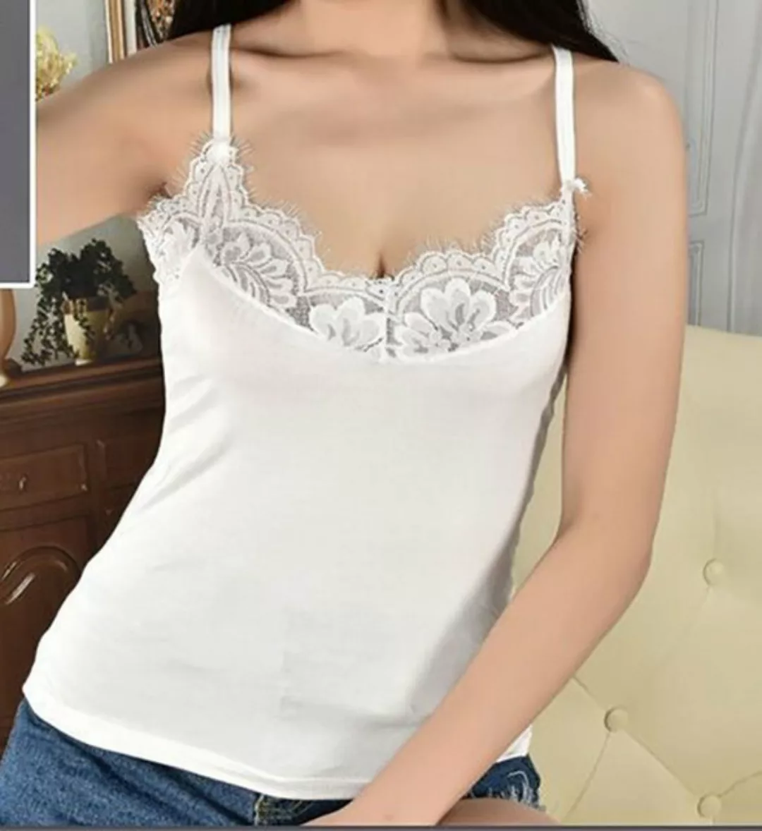 AFAZ New Trading UG T-Shirt Damen Basic Spitze Sexy Tube Top Knopfweste Unt günstig online kaufen