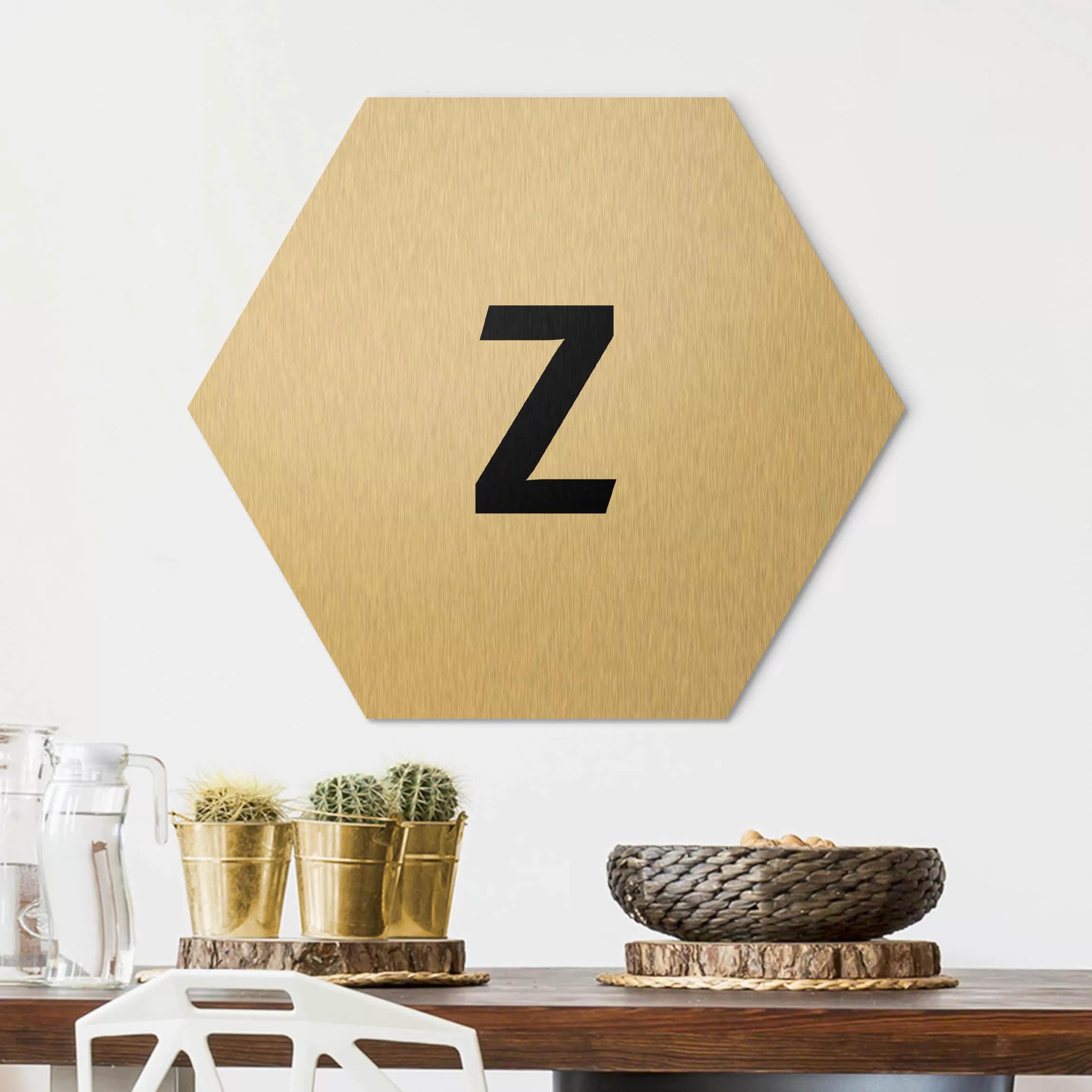 Hexagon-Alu-Dibond Bild Buchstaben Buchstabe Weiß Z günstig online kaufen