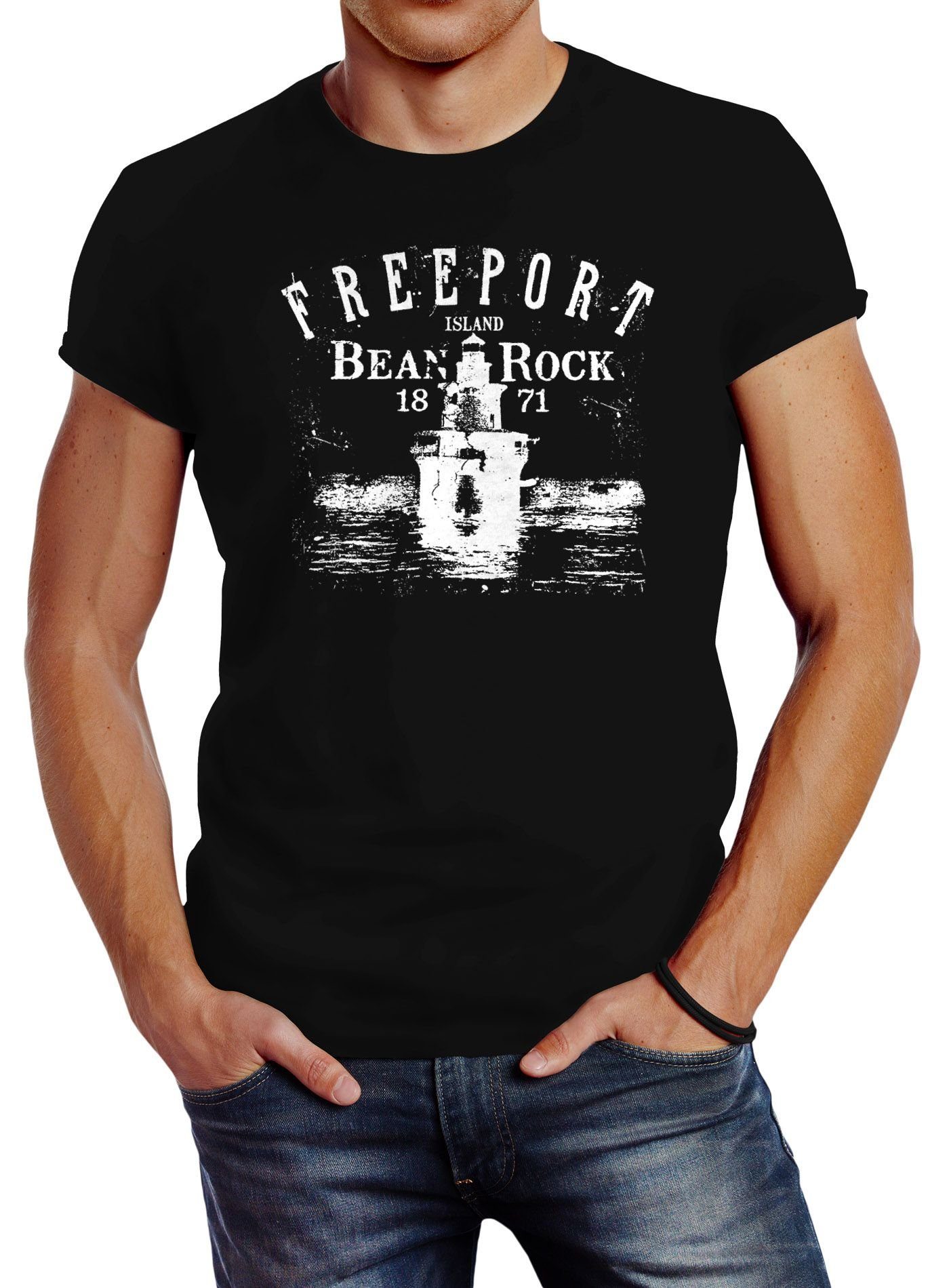 Neverless Print-Shirt Herren T-Shirt Retro Print günstig online kaufen