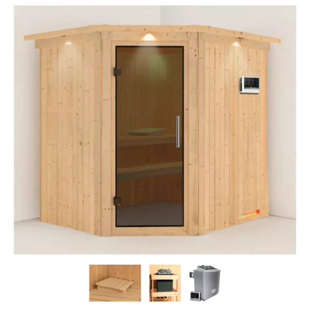 Karibu Sauna »Stine«, (Set), 9 KW-Bio-Ofen mit externer Steuerung günstig online kaufen