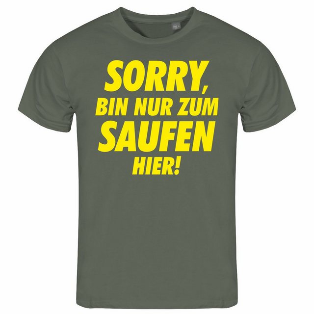 deinshirt Print-Shirt Herren T-Shirt Sorry bin nur zum saufen hier Funshirt günstig online kaufen