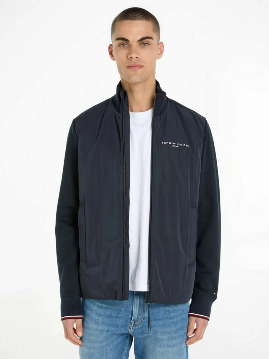 Tommy Hilfiger Blouson TOMMY LOGO MIX MEDIA STAND ZIP günstig online kaufen