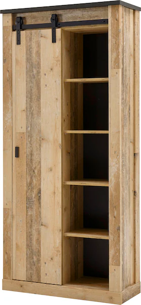 Home affaire Regal »SHERWOOD«, modernes Holz Dekor, mit Scheunentorbeschlag günstig online kaufen