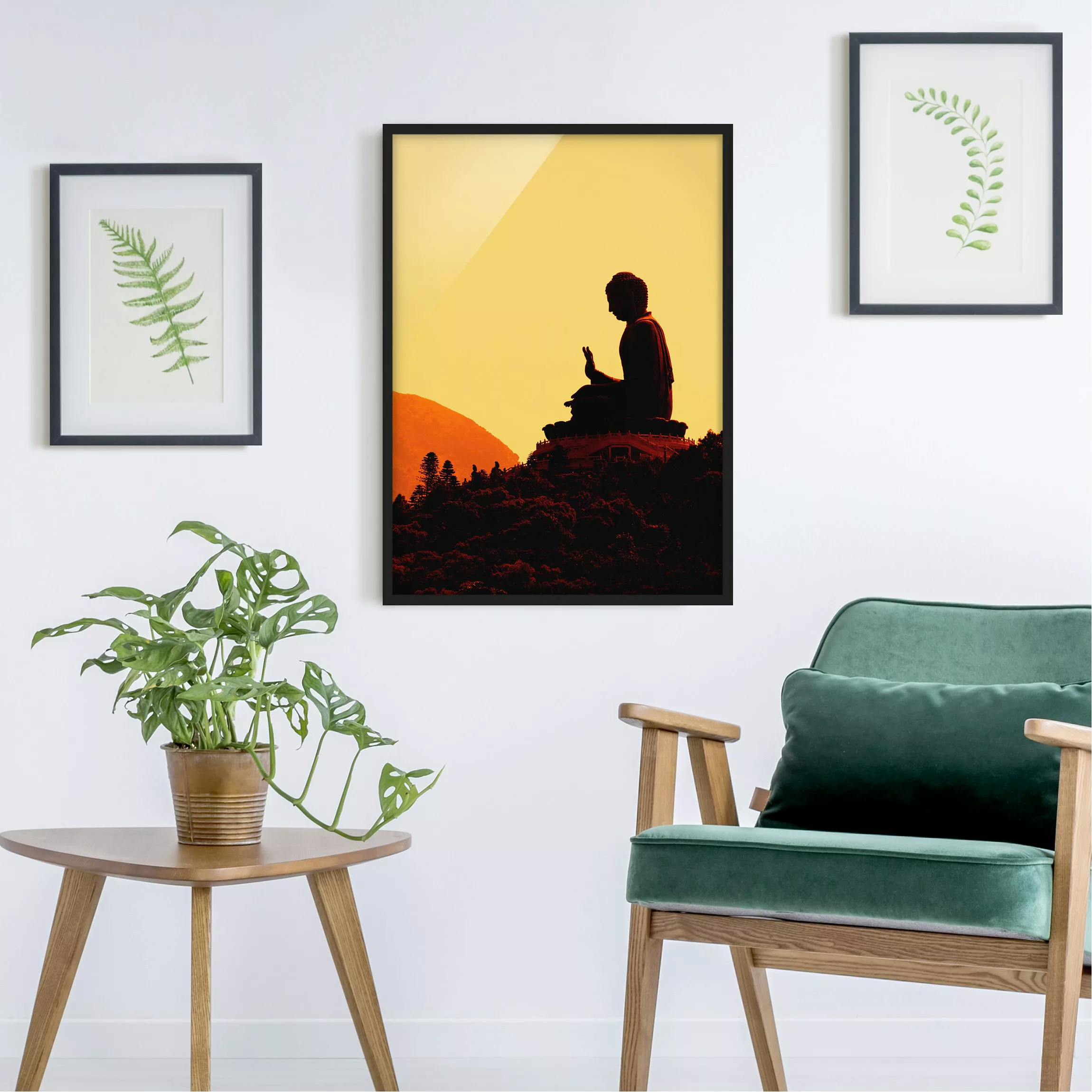 Bild mit Rahmen - Hochformat Resting Buddha günstig online kaufen