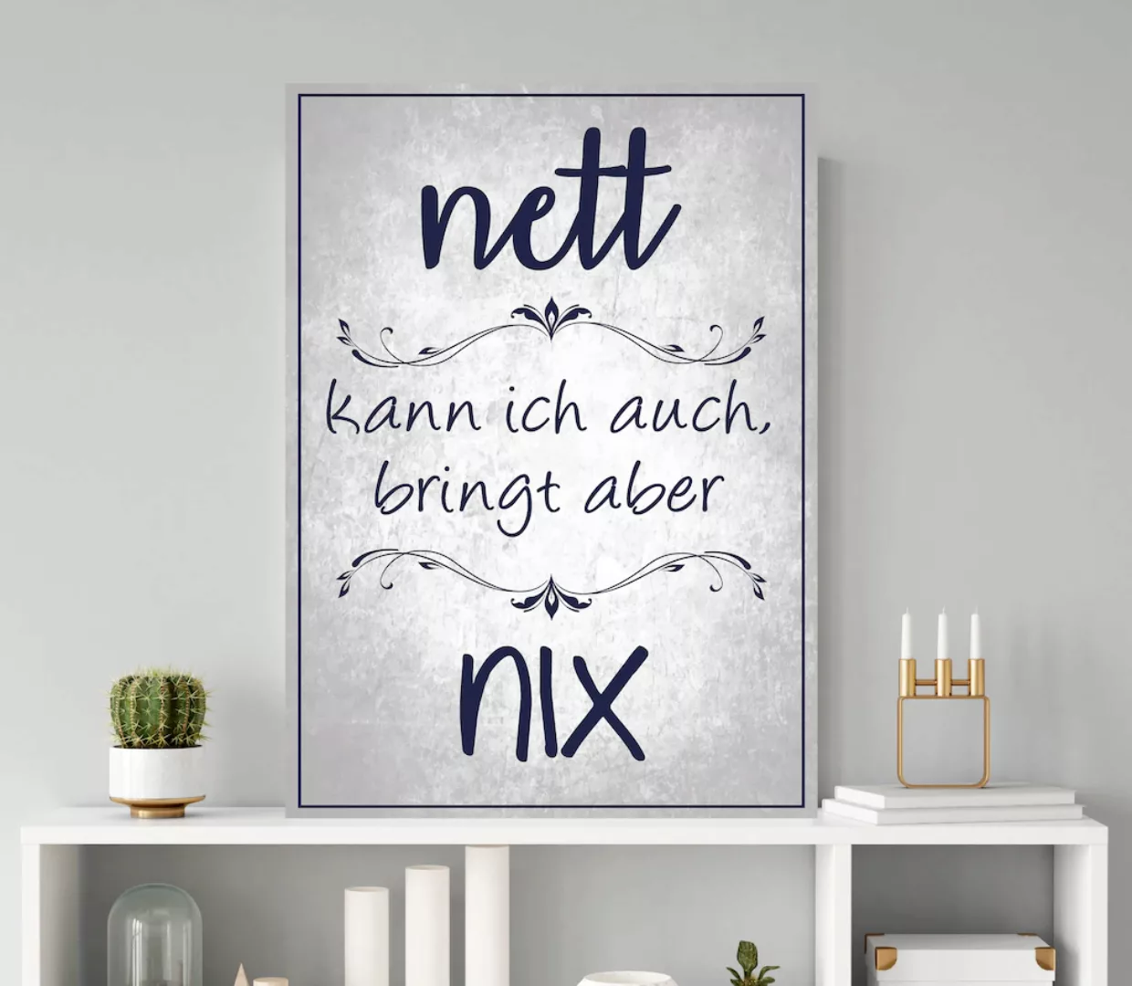 queence Metallbild "Nett kann ich auch", (1 St.), Stahlschilder günstig online kaufen