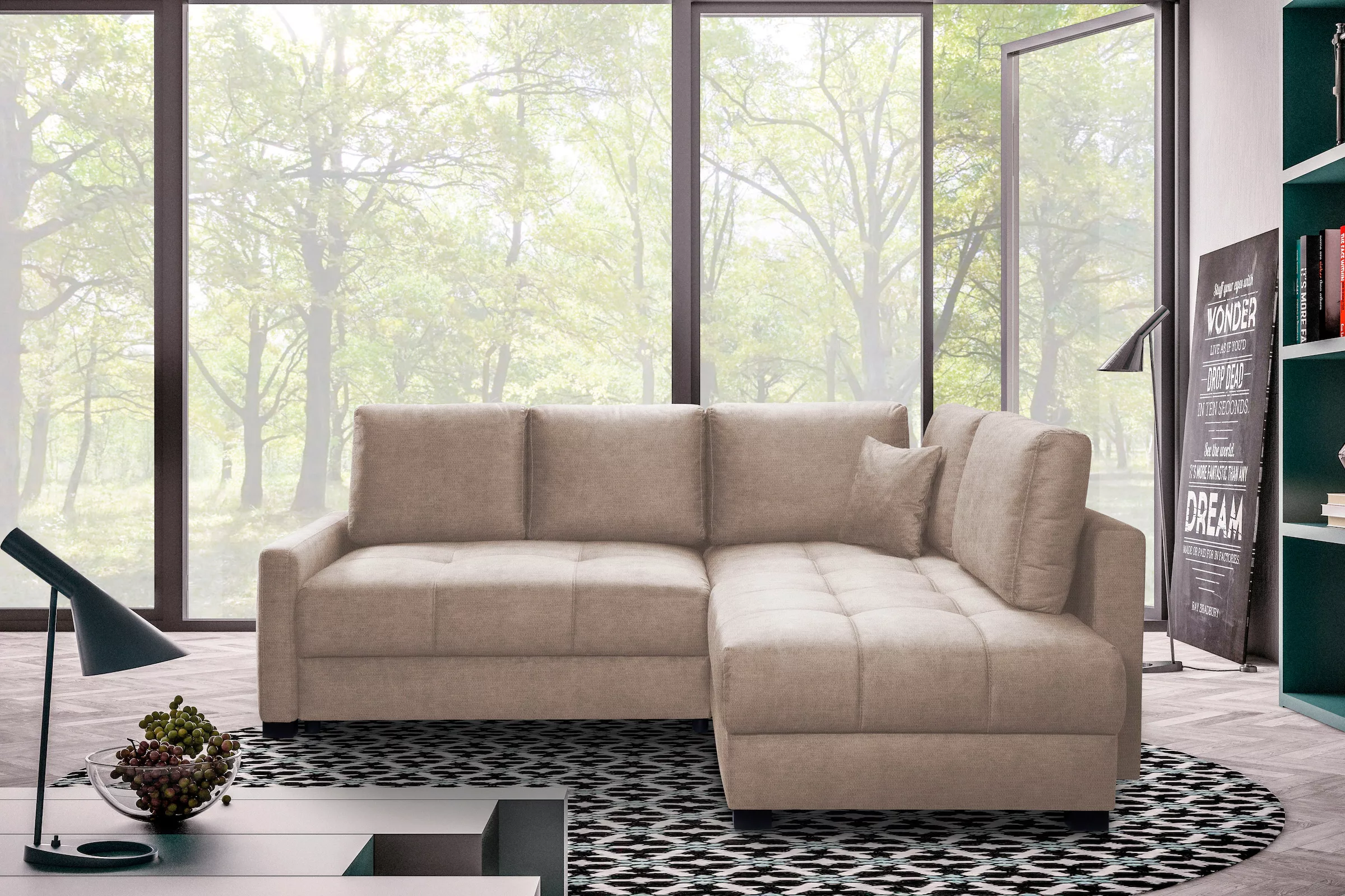 exxpo - sofa fashion Ecksofa »Chester, Boxspring Federkern-Polsterung für b günstig online kaufen