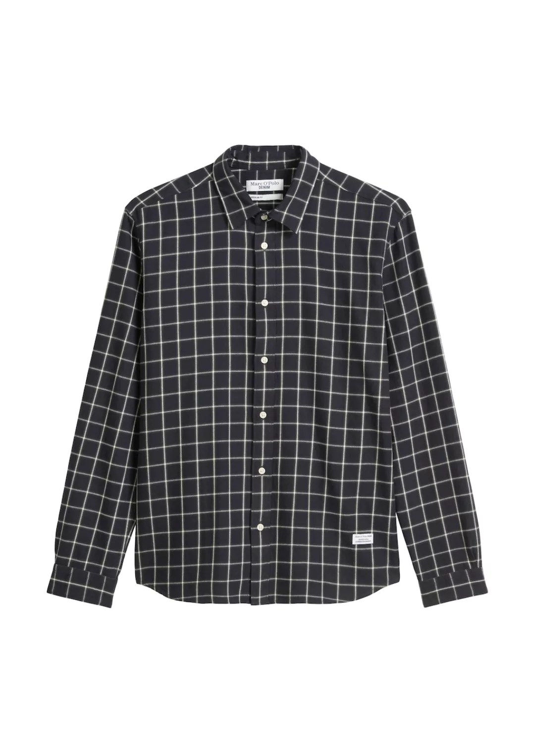 Marc OPolo DENIM Langarmhemd, Businesshemd, Kentkragen, garngefärbtes Karom günstig online kaufen