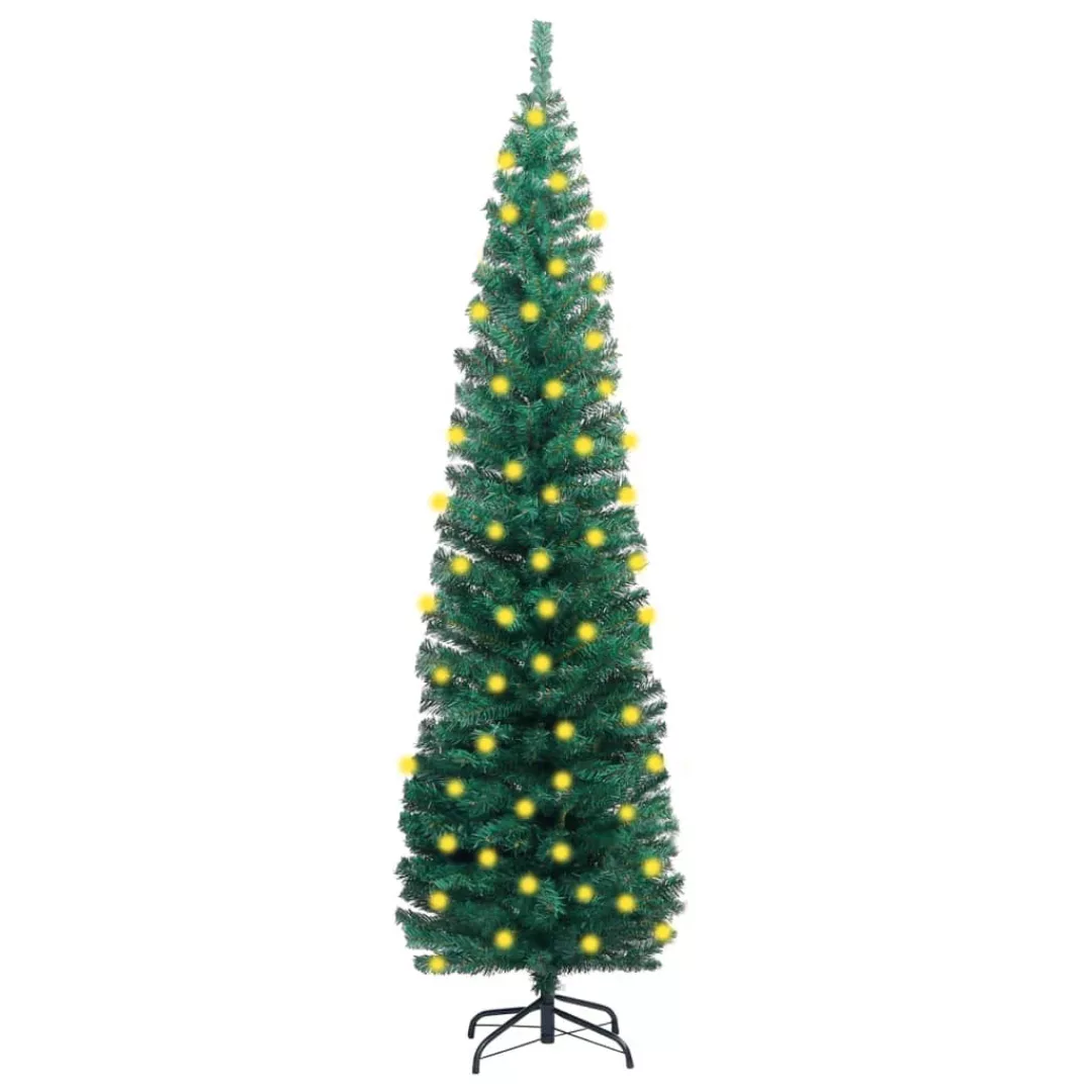 Künstlicher Weihnachtsbaum Schmal Leds Stender Grün 210 Cm Pvc günstig online kaufen