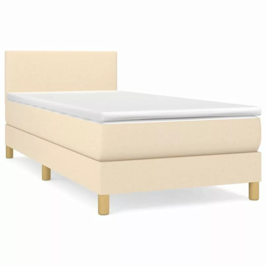 vidaXL Boxspringbett Boxspringbett mit Matratze Creme 80x200 cm Stoff Bett günstig online kaufen