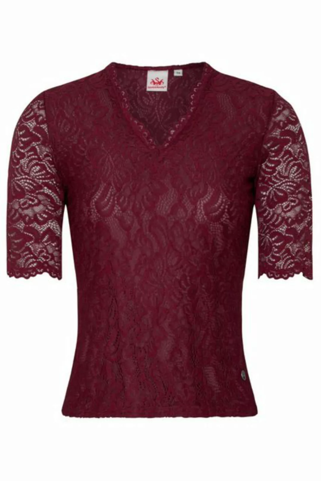 Spieth & Wensky Trachtenshirt Blusenshirt - ARKTIS - dunkelblau, dunkelrot günstig online kaufen
