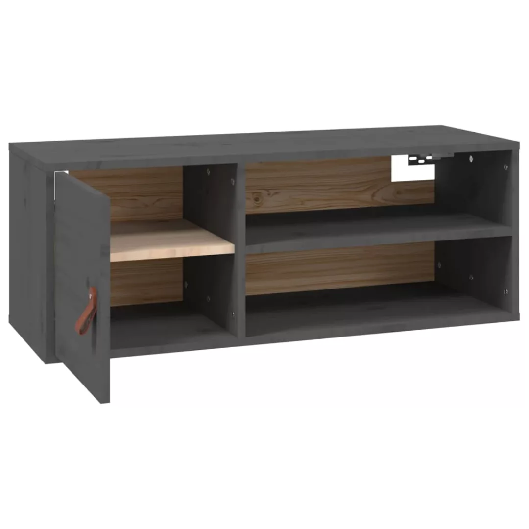 Vidaxl Wandschrank Grau 80x30x30 Cm Massivholz Kiefer günstig online kaufen