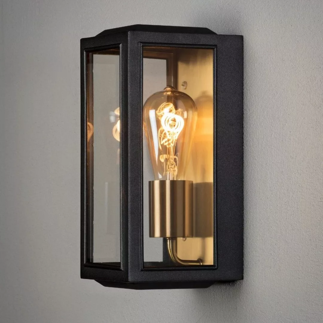 Außenwandlampe Carpi, schwarz, Breite 12,5cm günstig online kaufen