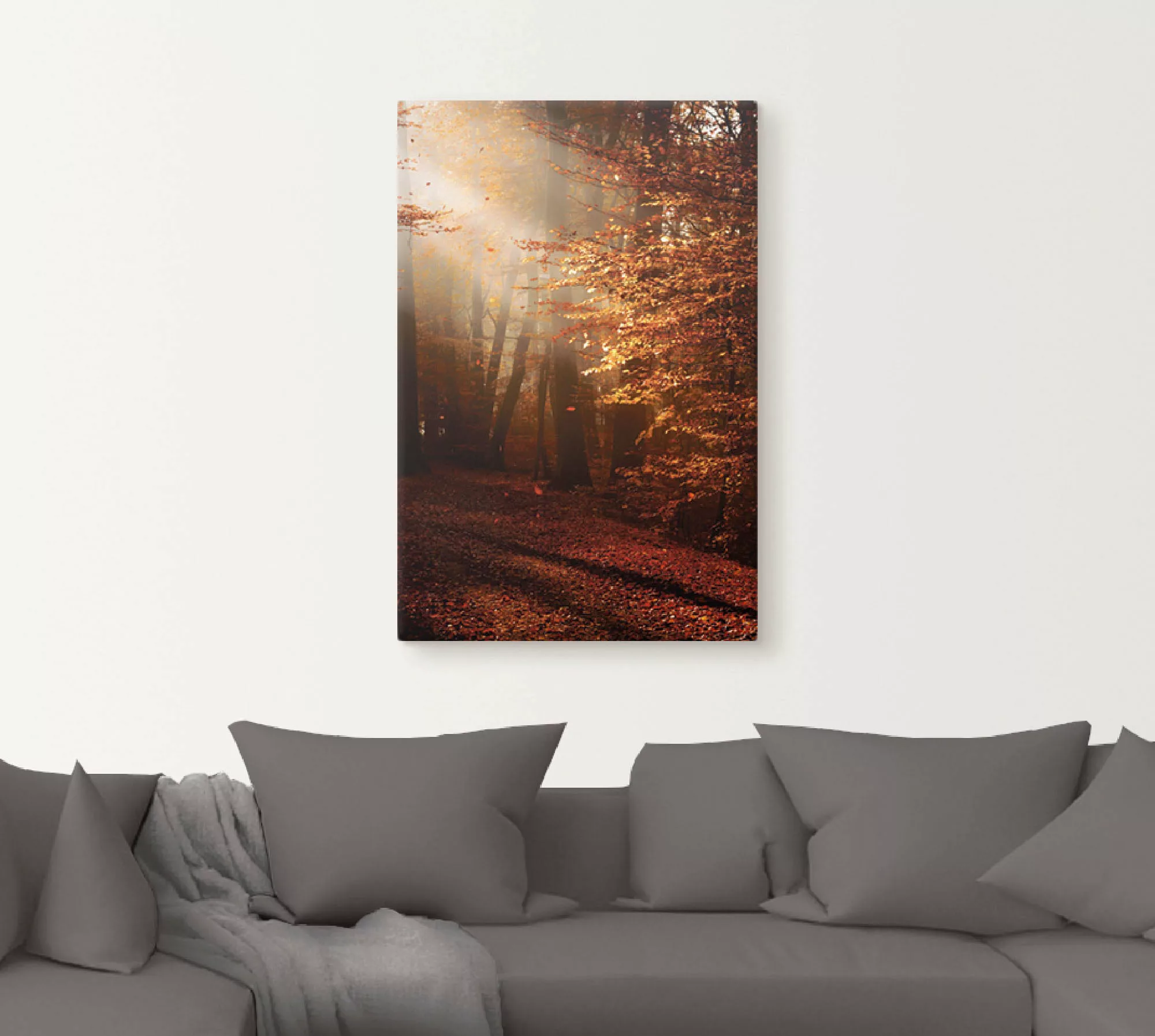 Artland Wandbild »Sonnenaufgang im Herbst«, Wald, (1 St.), als Leinwandbild günstig online kaufen