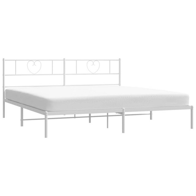 vidaXL Bett Bettgestell mit Kopfteil Metall Weiß 180x200 cm günstig online kaufen