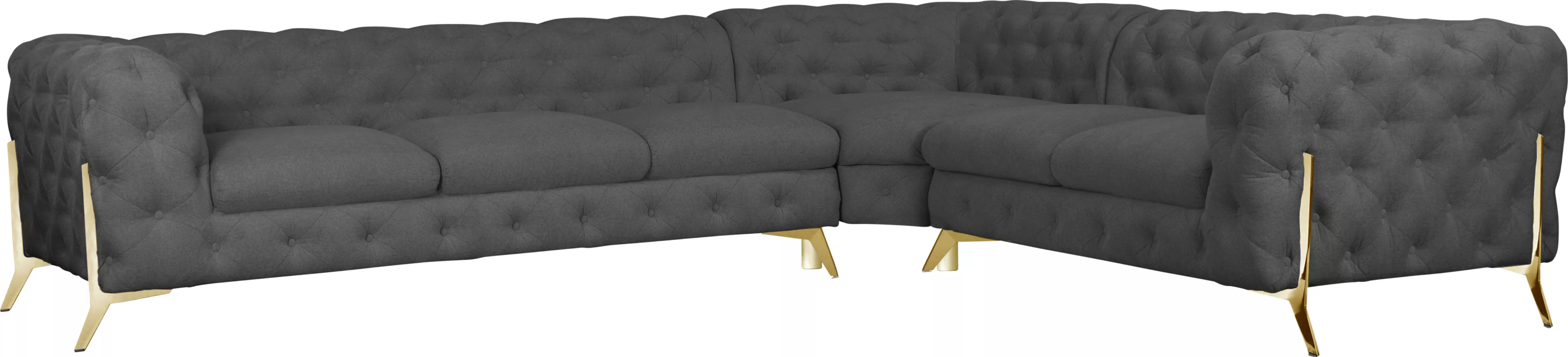 Leonique Chesterfield-Sofa »Amaury L-Form«, großes Ecksofa, Chesterfield-Op günstig online kaufen