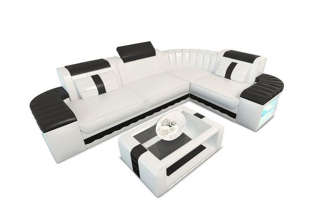 Sofa Dreams Ecksofa Ledersofa Bergamo L Form Mini, Designersofa, Sofa mit B günstig online kaufen