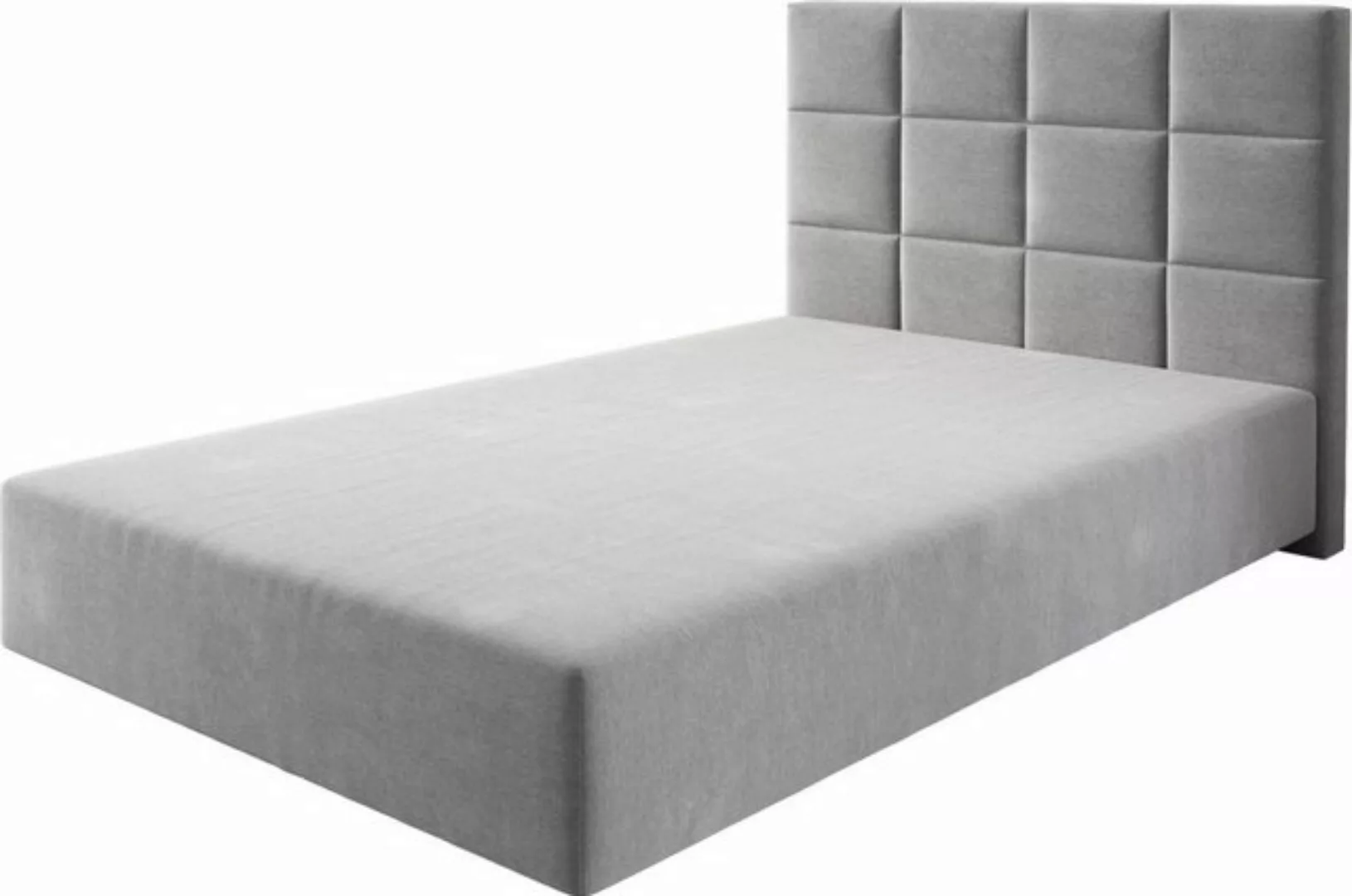 DELIFE Boxspringbett Dream-Fine, Mikrofaser Grau 120x200 cm Bettgestell günstig online kaufen