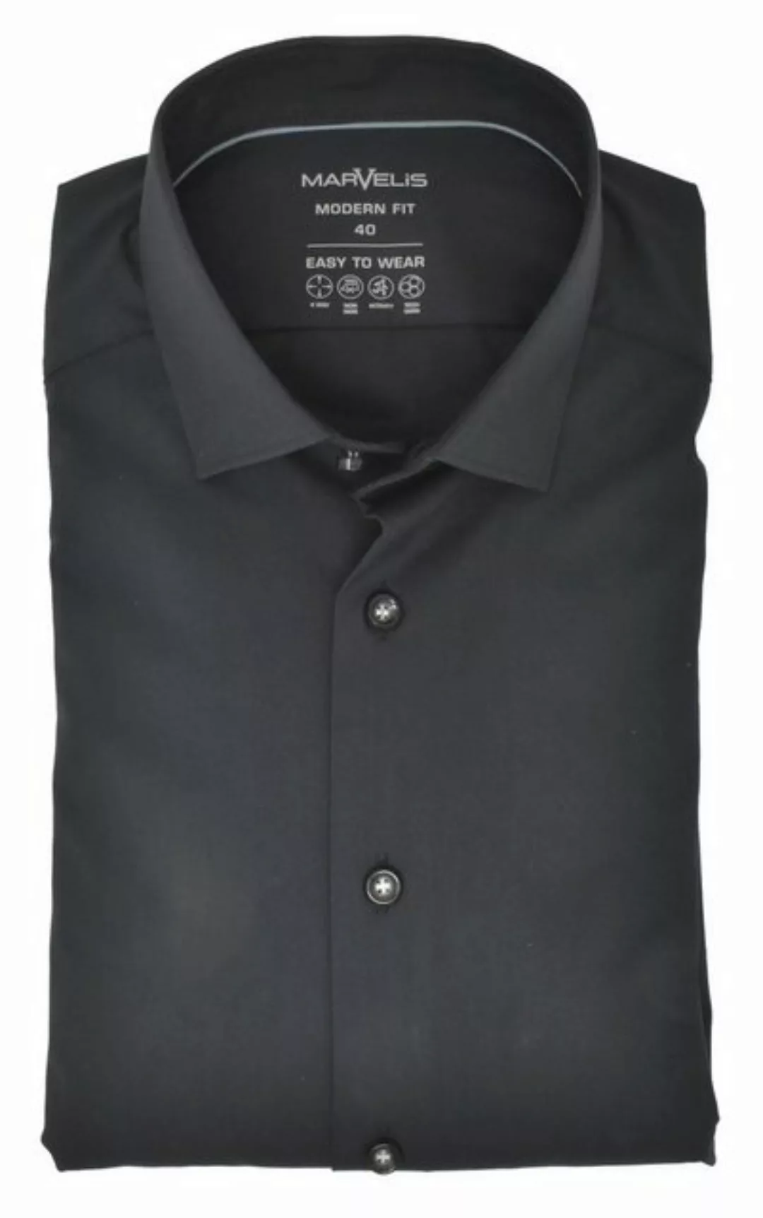 MARVELIS Businesshemd Easy To Wear Hemd - Modern Fit - Langarm - Einfarbig günstig online kaufen