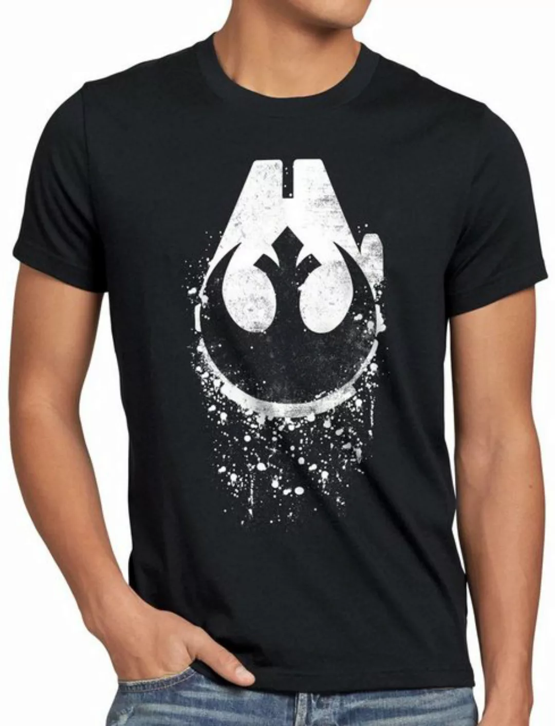 style3 Print-Shirt Herren T-Shirt Rebel Star xwing ywing yavin günstig online kaufen