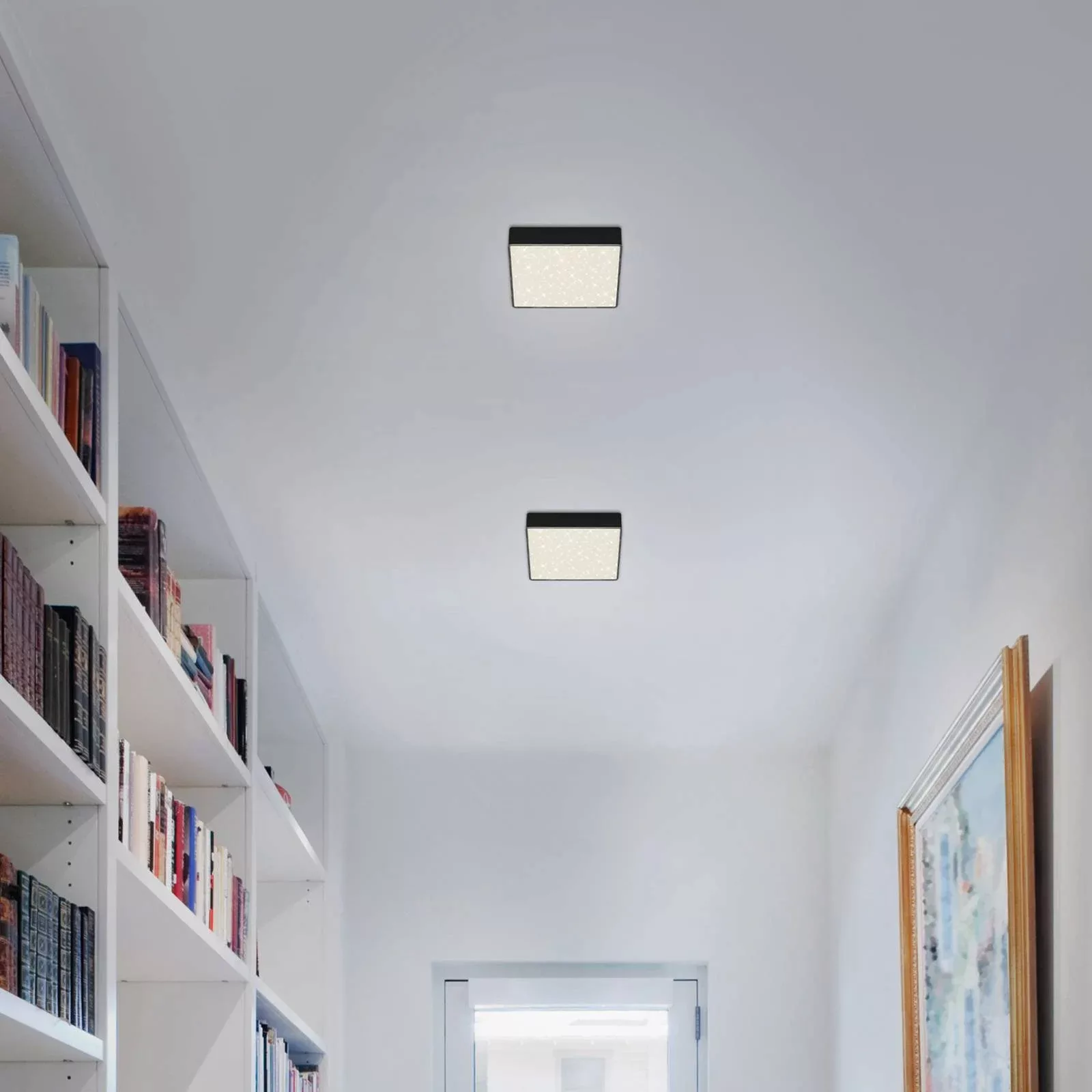LED-Deckenlampe Flame Star, 15,7 x 15,7 cm schwarz günstig online kaufen