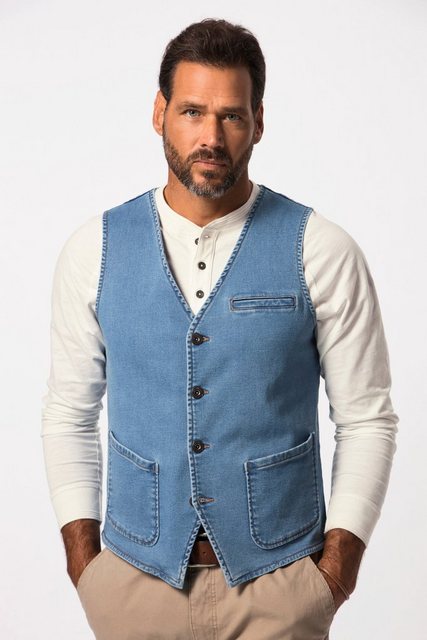 JP1880 Steppweste Jeansweste FLEXNAMIC® V-Ausschnitt günstig online kaufen