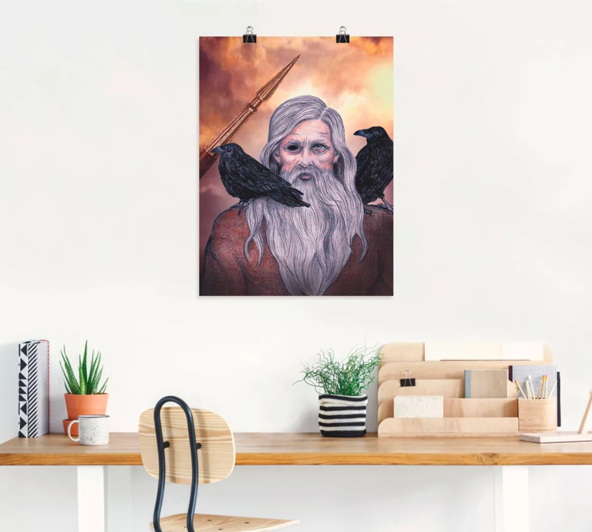 Artland Poster "Odin", Götter, (1 St.), als Leinwandbild, Wandaufkleber ode günstig online kaufen