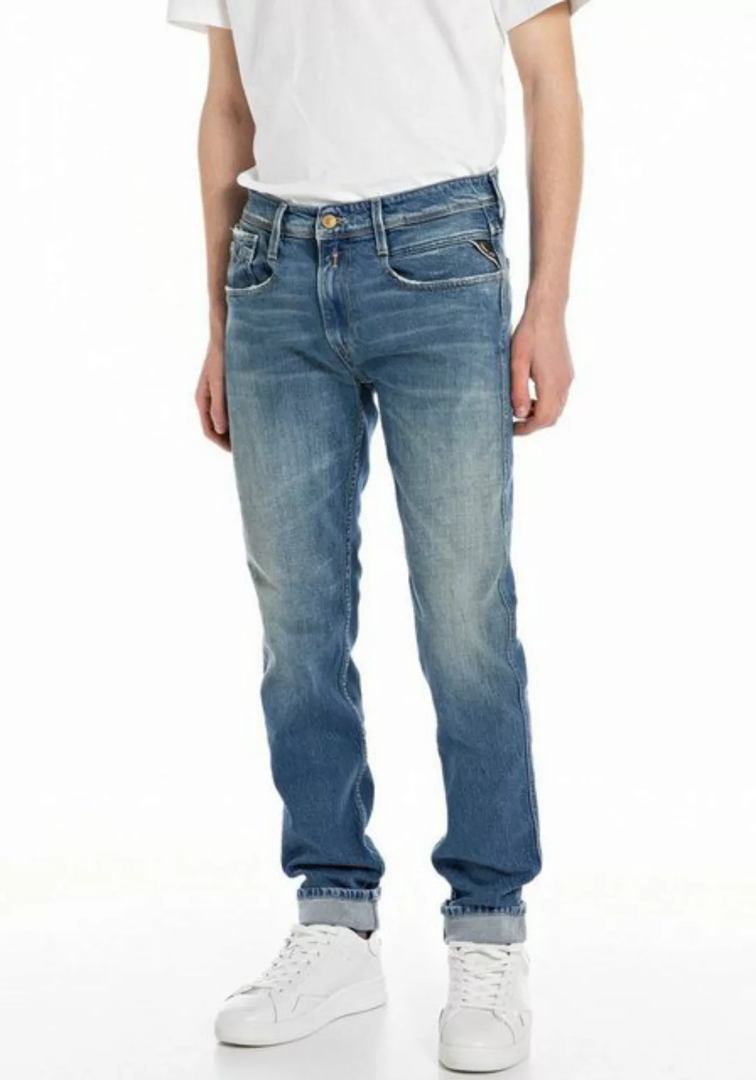 Replay Herren Jeans ANBASS - Slim Fit - Blau - Medium Blue Denim günstig online kaufen