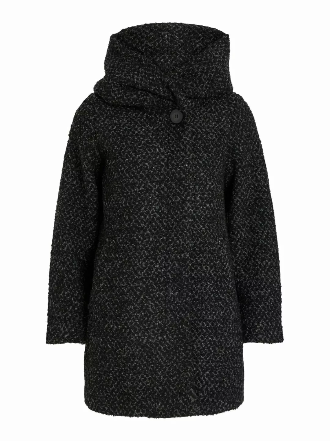 VILA Wollgemisch Kapuzen Mantel Damen Grau günstig online kaufen