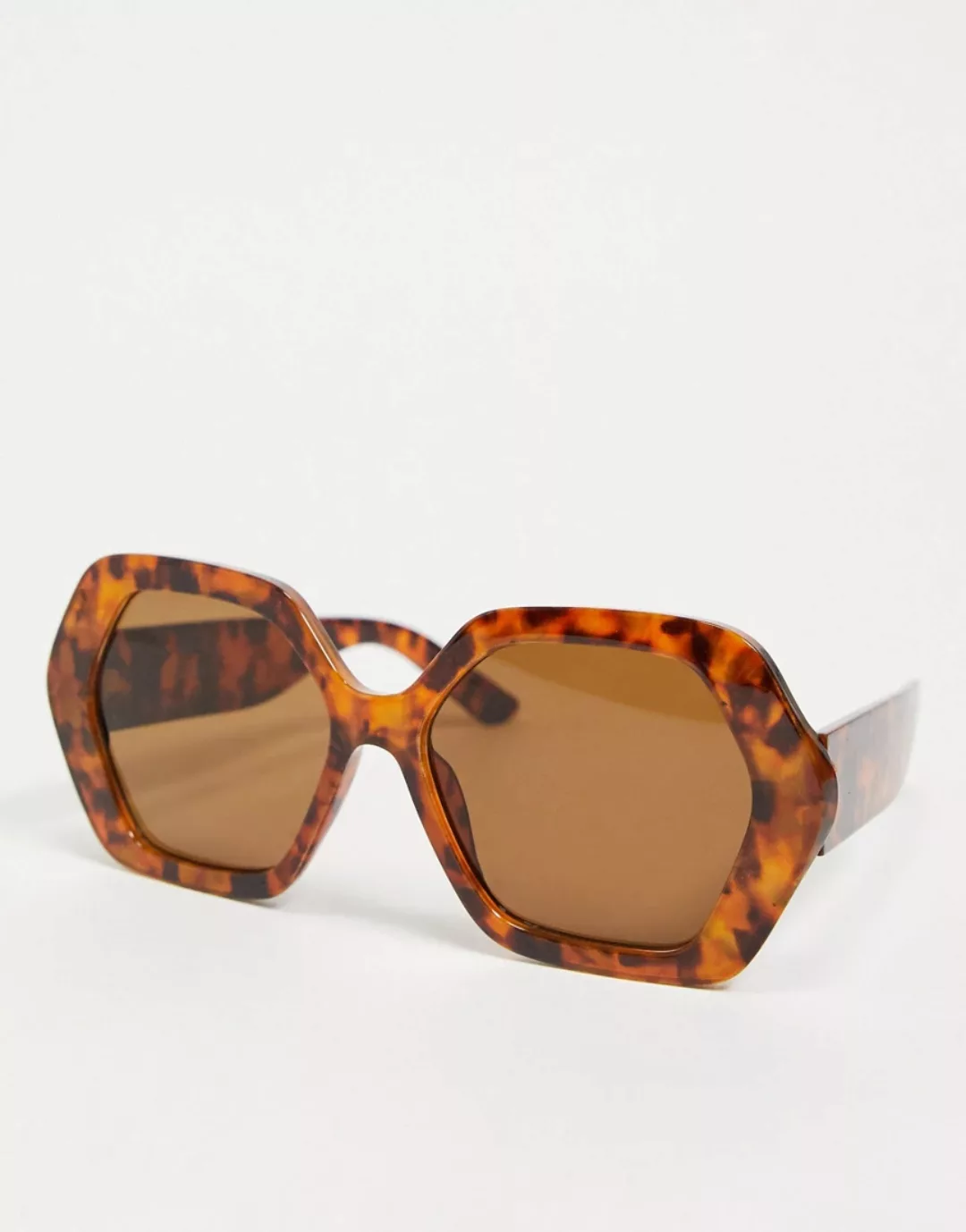 ASOS DESIGN – Sechseckige Oversize-Sonnenbrille im Stil der 70er mit recyce günstig online kaufen