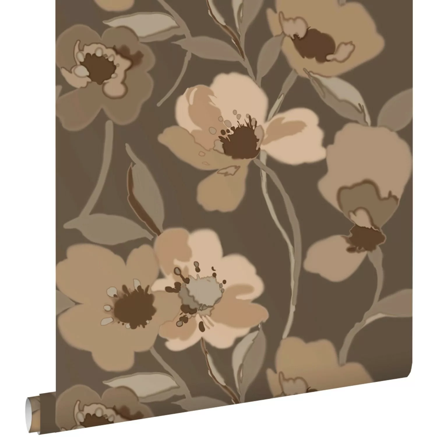 ESTAhome Tapete Blumen Beige und Braun 50 x 900 cm 130989 günstig online kaufen