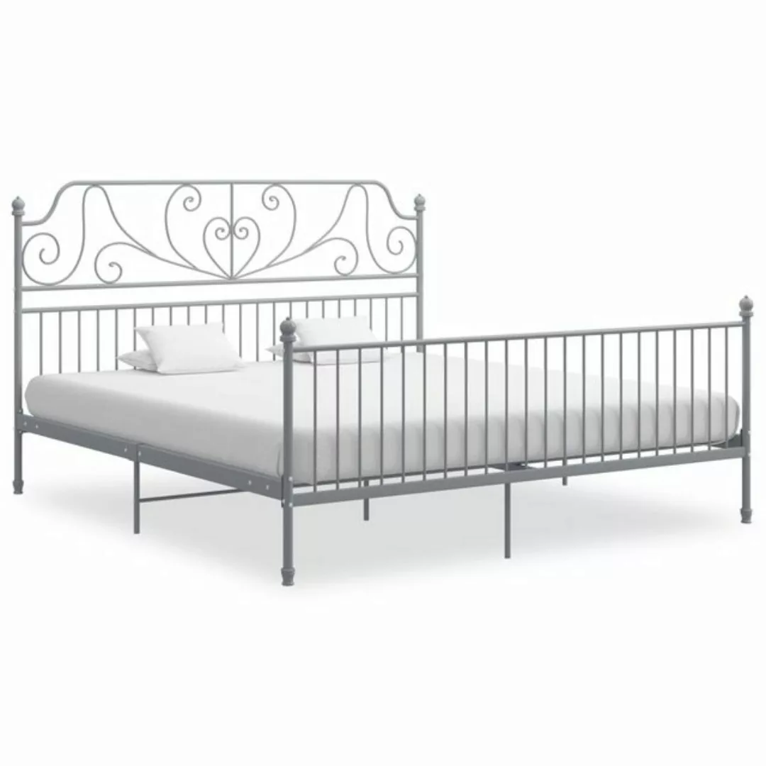 furnicato Bett Bettgestell Grau Metall 180x200 cm günstig online kaufen