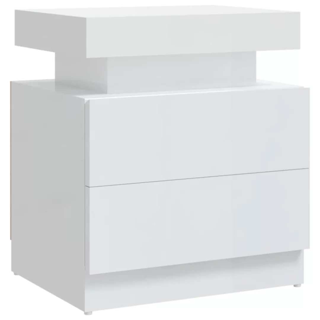 Nachttisch Hochglanz-weiß 45x35x52 Cm Spanplatte günstig online kaufen