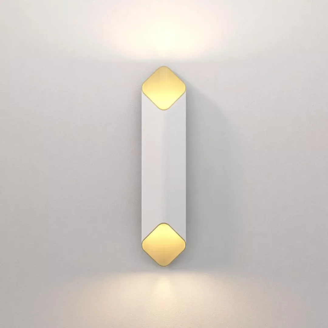 LED Wandleuchte Ako in Weiß-matt und Gold 2x 7,95W 483lm günstig online kaufen