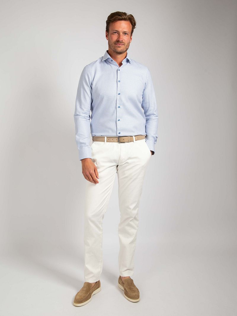Suitable Hemd Check Print Blau - Größe 42 günstig online kaufen