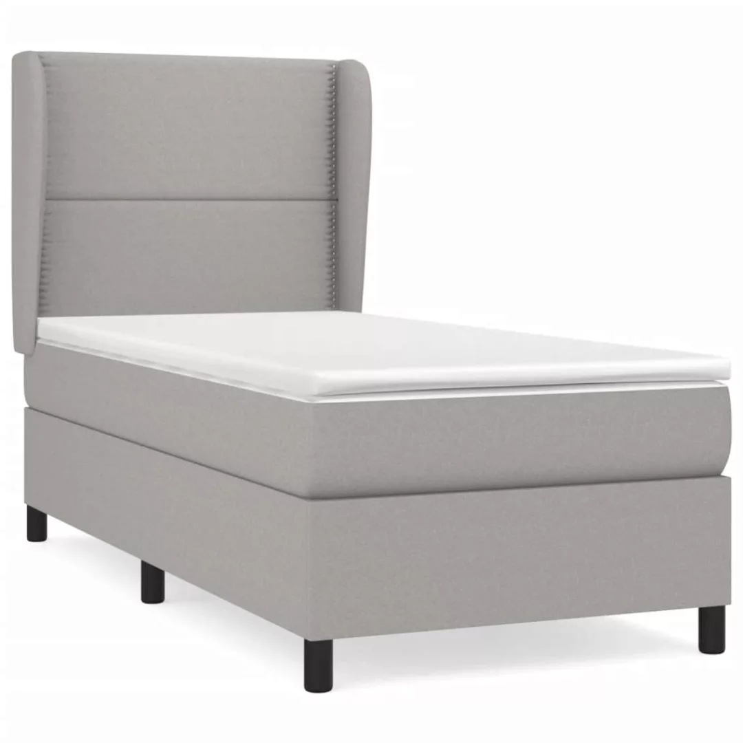 Vidaxl Boxspringbett Mit Matratze Hellgrau 90x200 Cm Stoff günstig online kaufen