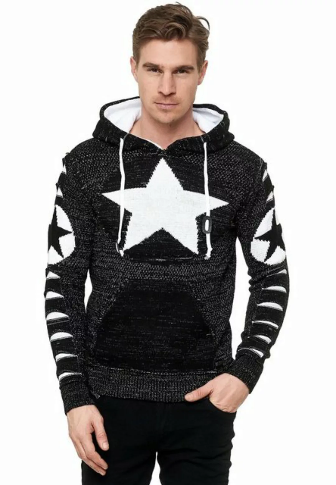 Rusty Neal Kapuzensweatshirt mit großem Stern-Design günstig online kaufen