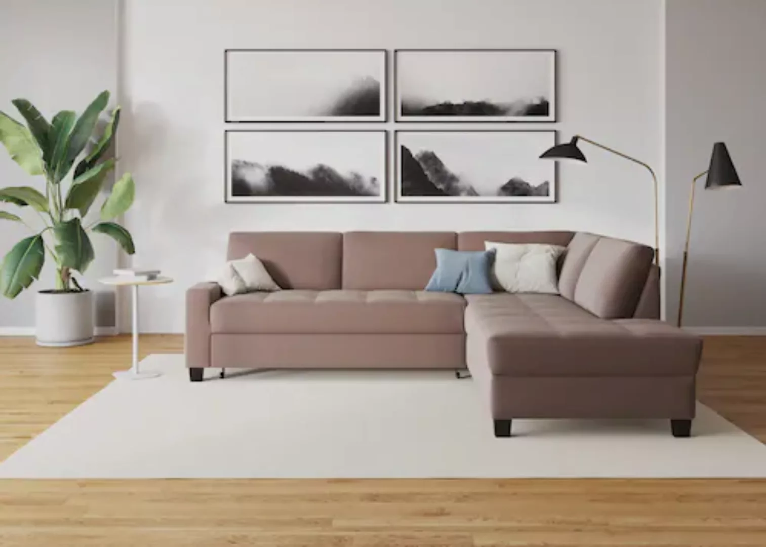 DOMO collection Ecksofa "Florentina L-Form", wahlweise mit Bettfunktion, mi günstig online kaufen