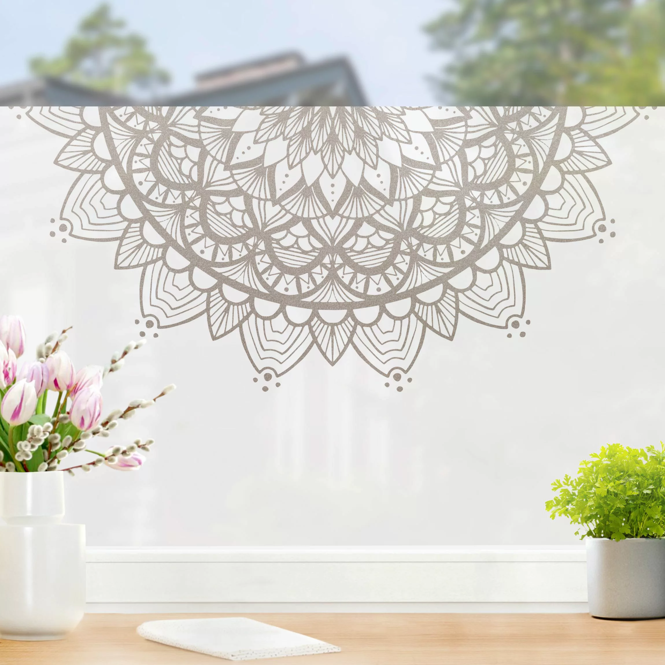 Fensterfolie Mandala Illustration Shabby günstig online kaufen