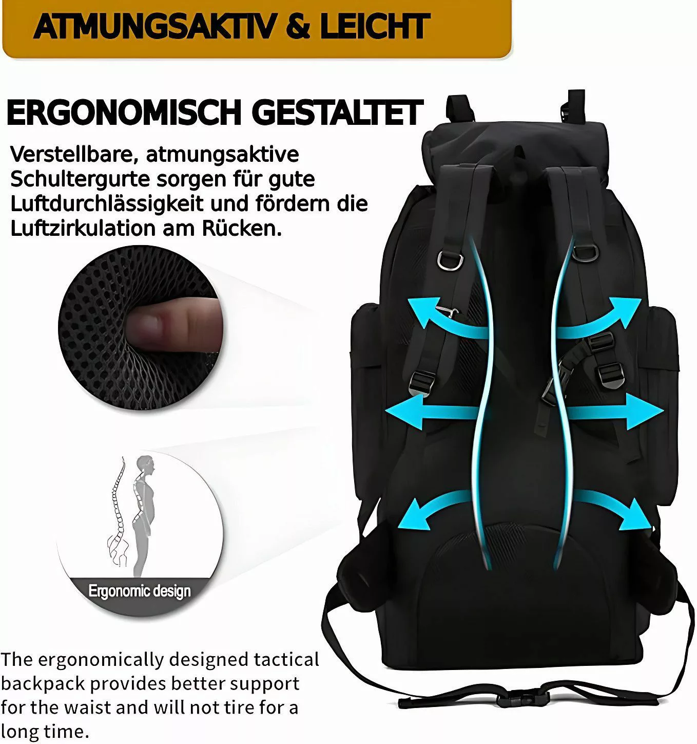 Forrlite Tourenrucksack Wanderrucksack 70L Reiserucksack Militär günstig online kaufen