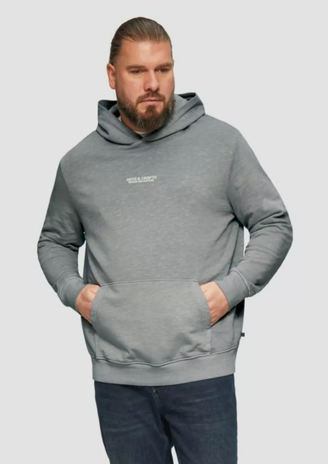 s.Oliver Sweatshirt Hoodie mit Flammgarn-Struktur im Relaxed Fit Artwork günstig online kaufen